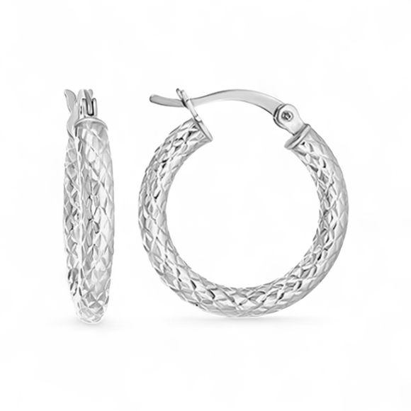 jcpenney Jewelry - Womens Cubic Zirconia Sterling Silver Hoop Earrings
